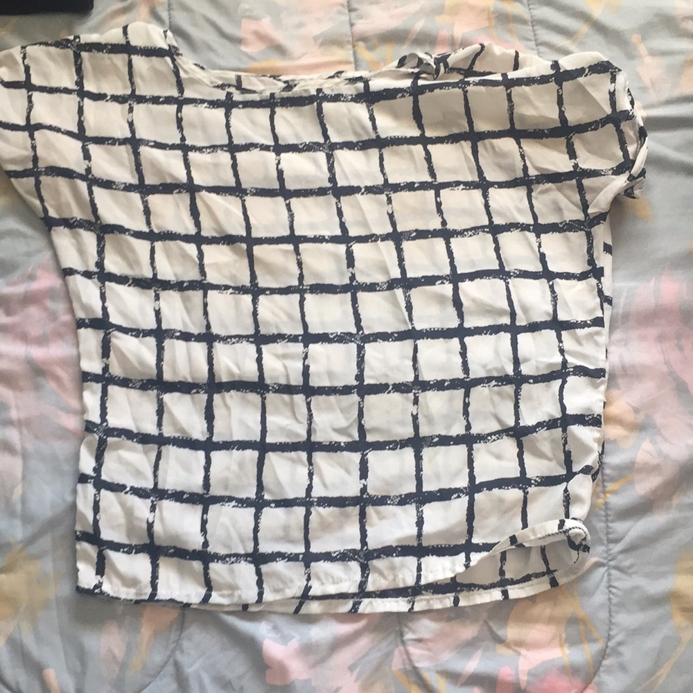 Plaid black and white shirt